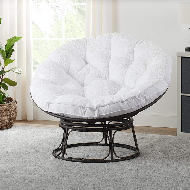 Papasan Chair with Fabric Cushion (White) | Walmart (US)