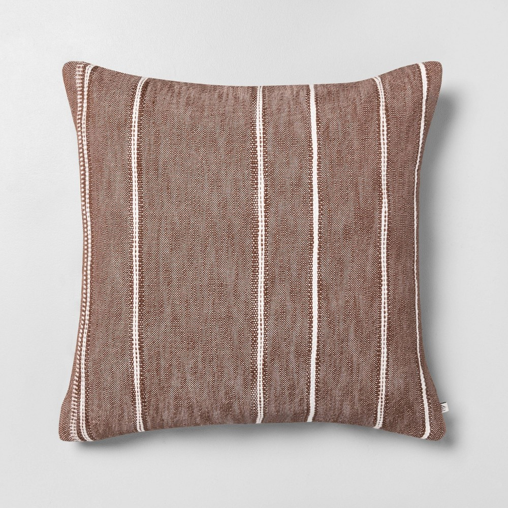 24" x 24" Stripe Pattern Oversized Throw Pillow Pumpkin Brown - Hearth & Hand™ with Magnolia | Target