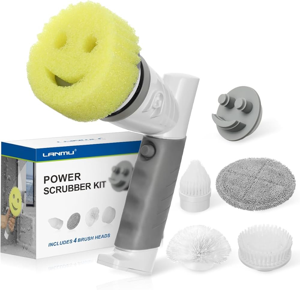 LANMU Power Scrubber Wand Handle Compatible with Scrub Daddy/Mommy Sponges, Electric Spin Scrubbe... | Amazon (US)