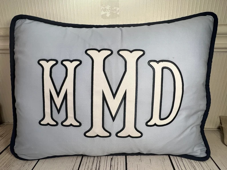 Personalized Applique Monogram Pillow INSERT INCLUDED, Nursery Pillow, Monogrammed Pillow W/inser... | Etsy (US)