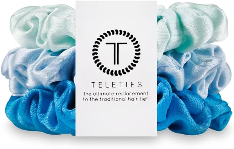 TELETIES - Large Scrunchie - 100% Natural Silk Hair Scrunchie - Soft & Gentle on Hair - Prevents ... | Amazon (US)