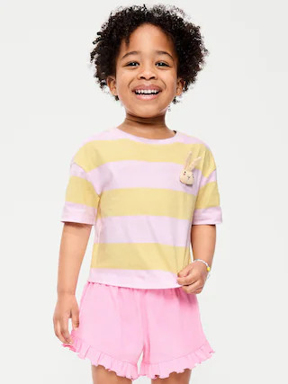 Boxy Short-Sleeve Applique T-Shirt for Toddler Girls | Old Navy (US)