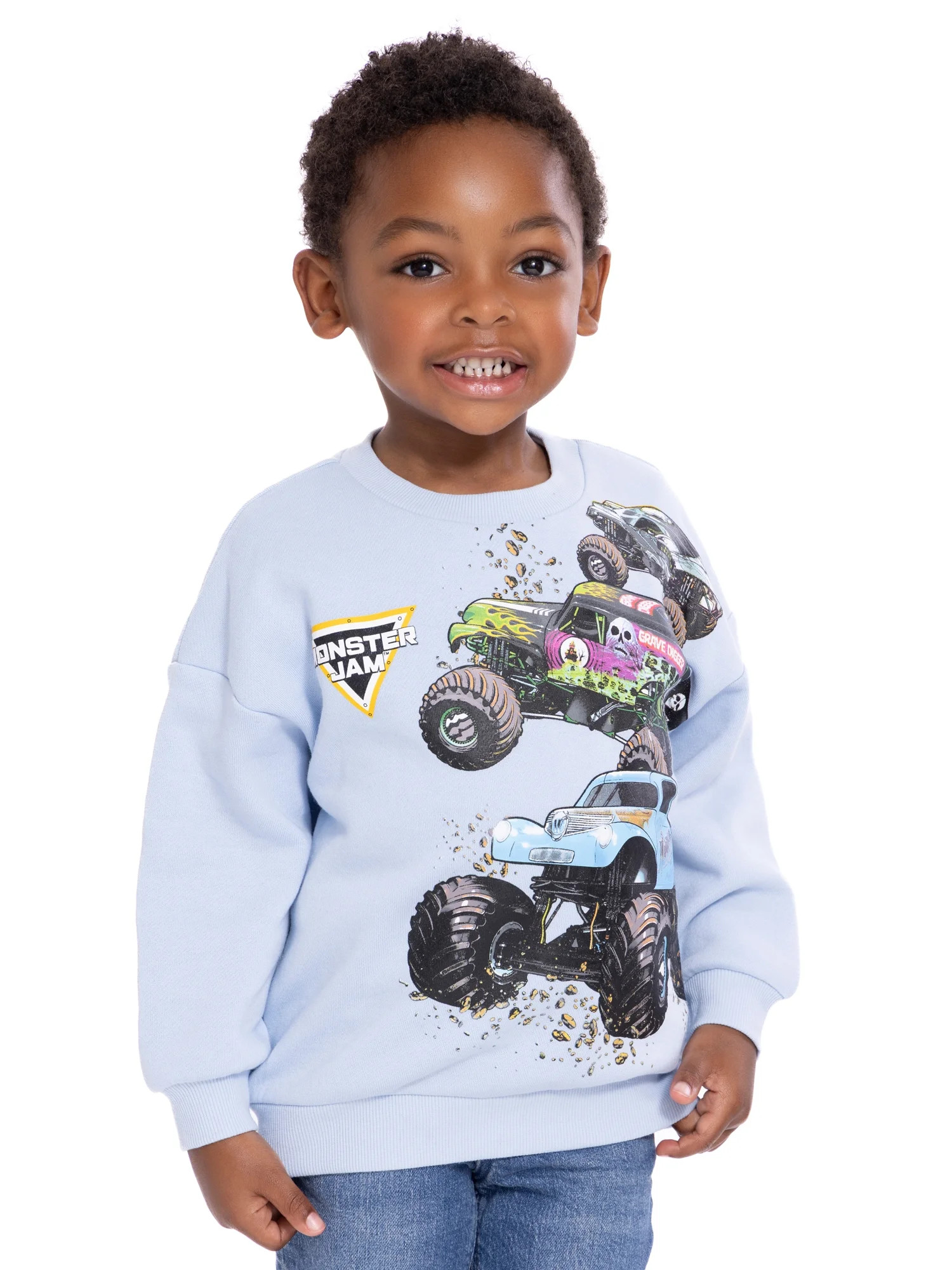 Monster Jam Toddler Long Sleeve Graphic Crewneck, Sizes 12M-5T | Walmart (US)