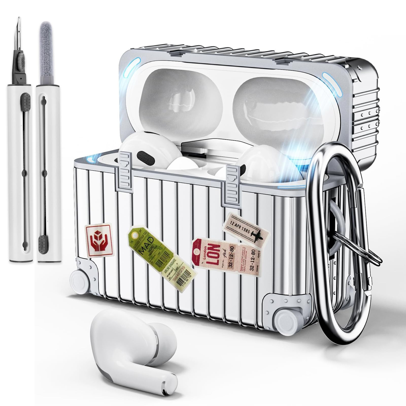 VISOOM Compatible with Airpods Pro 2nd/1st Genreration 2022/2019 Case Cover with Cleaning Kit,Sho... | Amazon (UK)