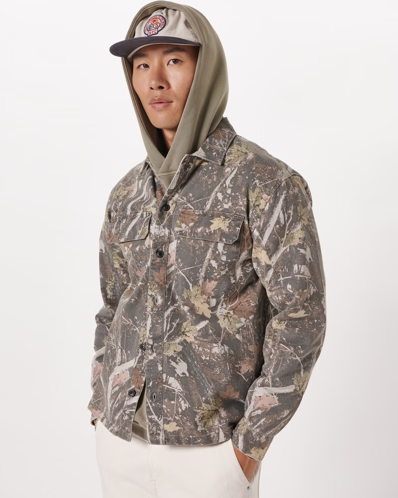 Relaxed Camo Shirt Jacket | Abercrombie & Fitch (US)
