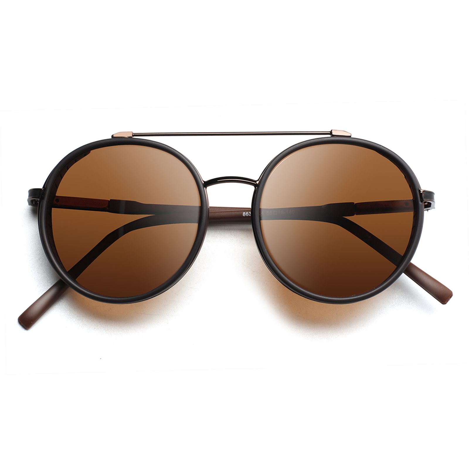 SUNVOES Polarized Sunglasses for Men Women Spring Hinge Round Brown Sun Glasses | Walmart (US)
