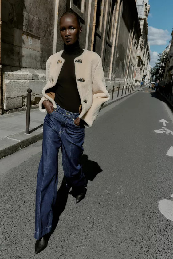 FAUX FUR JACKET WITH FIREMAN CLASP | Zara US