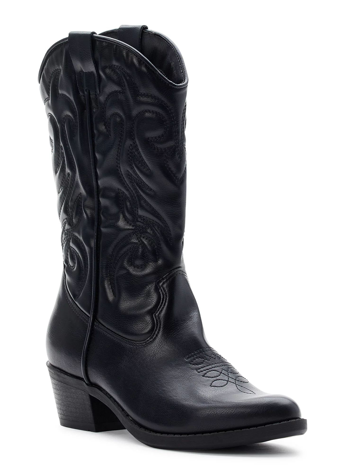 Madden NYC Women's Almond Toe Western Boots - Walmart.com | Walmart (US)