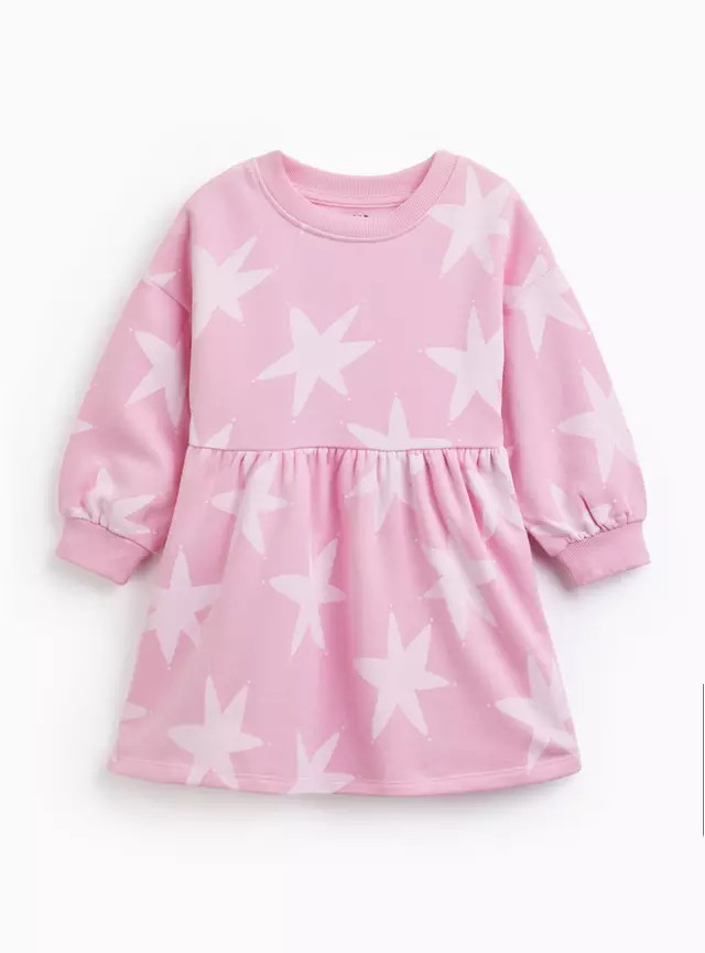 Pink Star Print Sweatshirt Dress 6-7 years | Tu Clothing