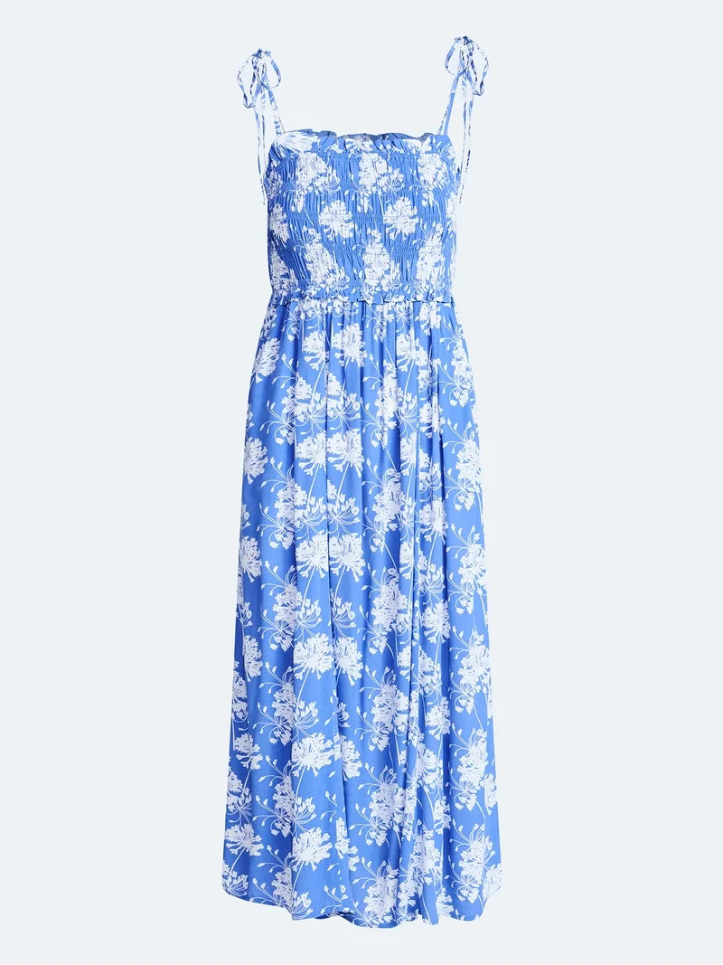 Free Assembly Women's Smocked Peplum Maxi Dress, Sizes XS-XXL | Walmart (US)