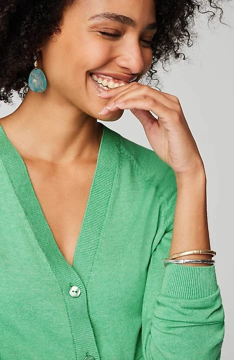 Organically Grown Cotton V-Neck Cardi | J. Jill
