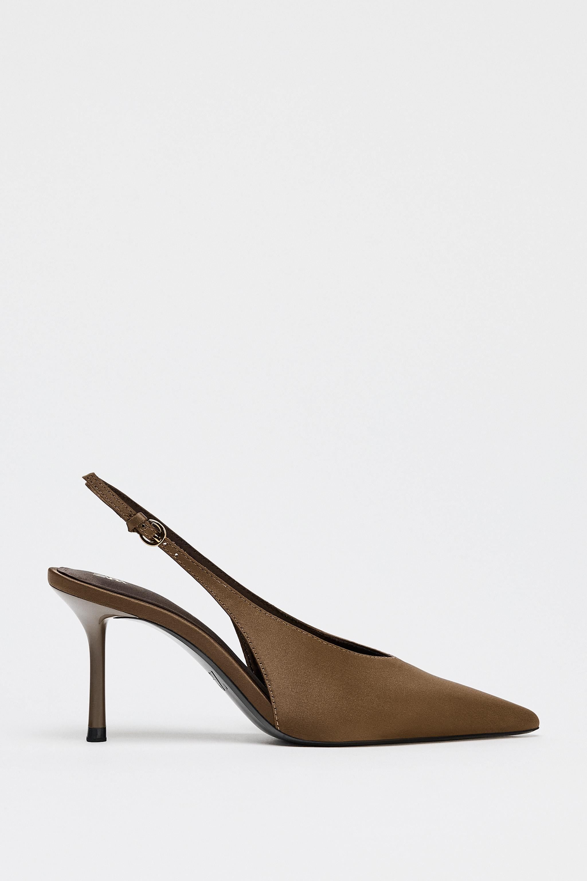 SATIN-EFFECT HIGH HEEL SHOES | Zara US