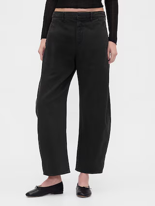Mid Rise Twill Barrel Pants | Gap (CA)