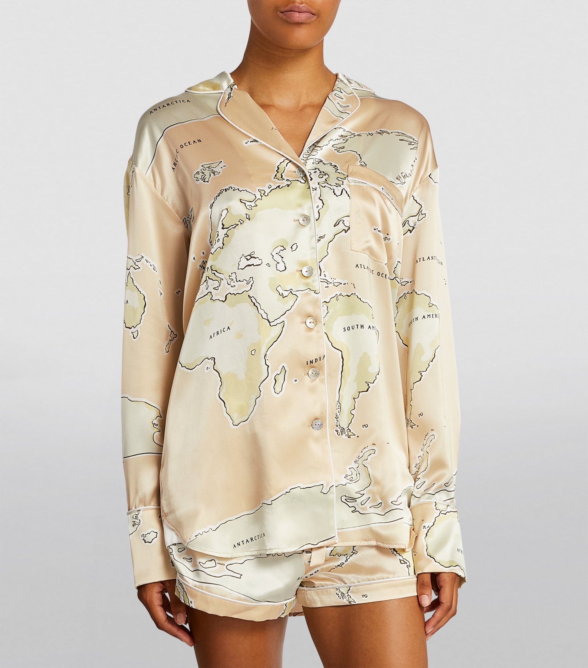 Silk Alba Map Pyjama Set | Harrods