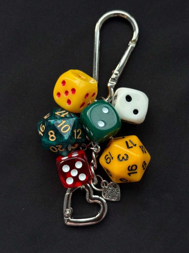 1pc Unisex Handmade Fate Dice Keychain Personality Subculture Y2K Accessory Contrast Color Bag Ha... | SHEIN