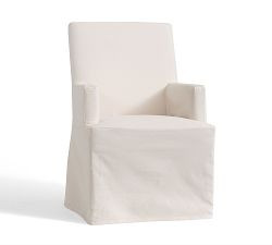 PB Comfort Square Slipcovered Dining Armchair | Pottery Barn (US)