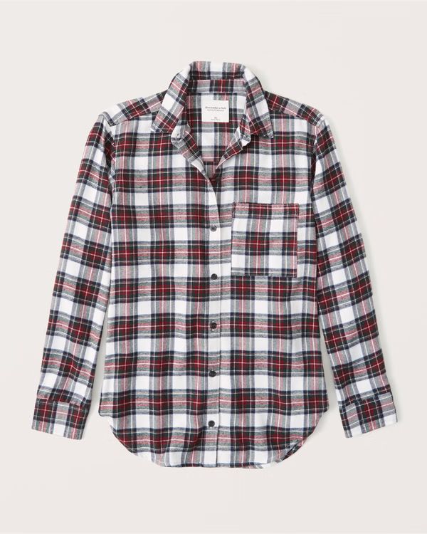 Women's Boyfriend Flannel Shirt | Women's Tops | Abercrombie.com | Abercrombie & Fitch (US)