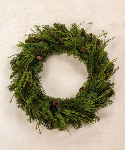 Ragon House | Green Hemlock & Cedar Pinecone Wreath | Zulily