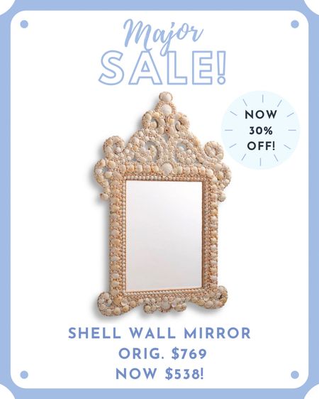 Another stunning Frontgate mirror that’s 30% OFF!!! This incredibly detailed shell wall mirror is highly rated and so so gorgeous!! 😍😍😍 and the review pictures are just amazing!

Originally $769 now $538! Love it in a foyer over a console or chest, or two over a sofa!! In a bedroom over a dresser or even in a super chic coastal bathroom! 😍😍

#LTKhome #LTKstyletip #LTKsalealert