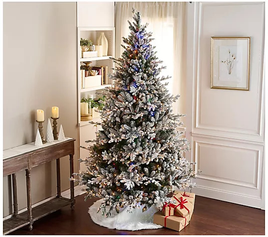 Simply Stunning 7.5' Sparkling Twilight Evergreen Tree by Janine Graff - QVC.com | QVC