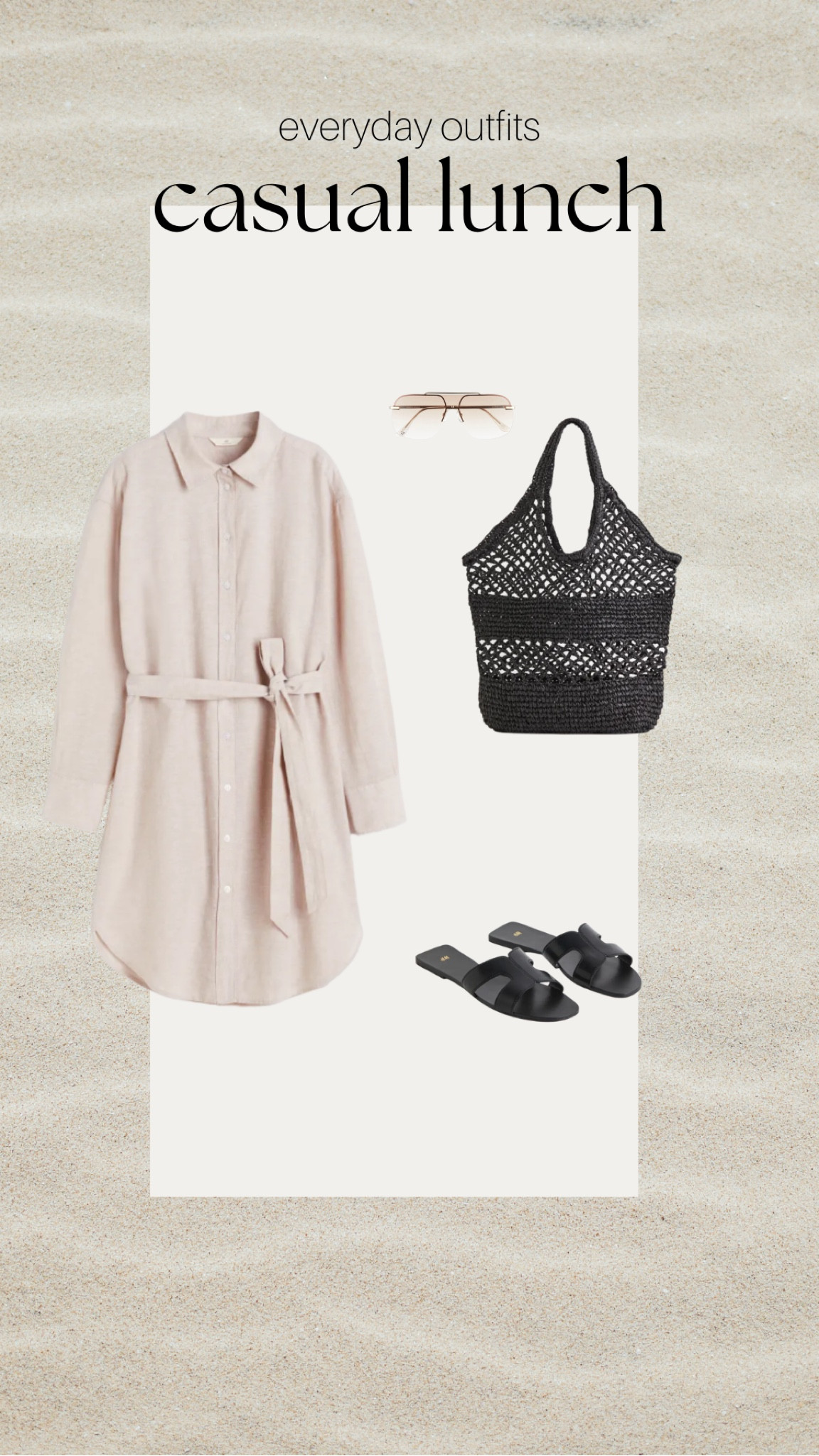 Linen dress by Hm in beautiful neutral color. Linen is the best material to wear in the summer.
Black slides goes with any outfit and this black casual bag is perfect for the beach or running errands



#LTKunder50 #LTKGiftGuide #LTKstyletip
