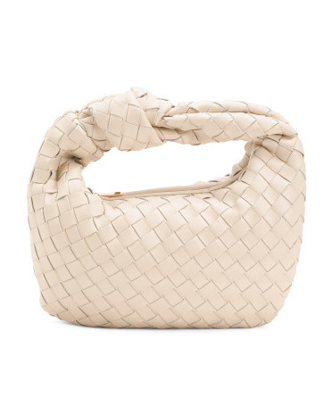 Leather Woven Knot Clutch Bag | TJ Maxx