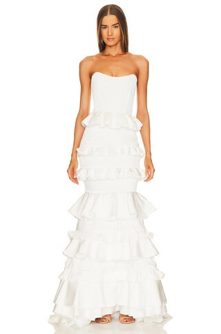 V. Chapman Milano Set in White Crinkle Brocade from Revolve.com | Revolve Clothing (Global)