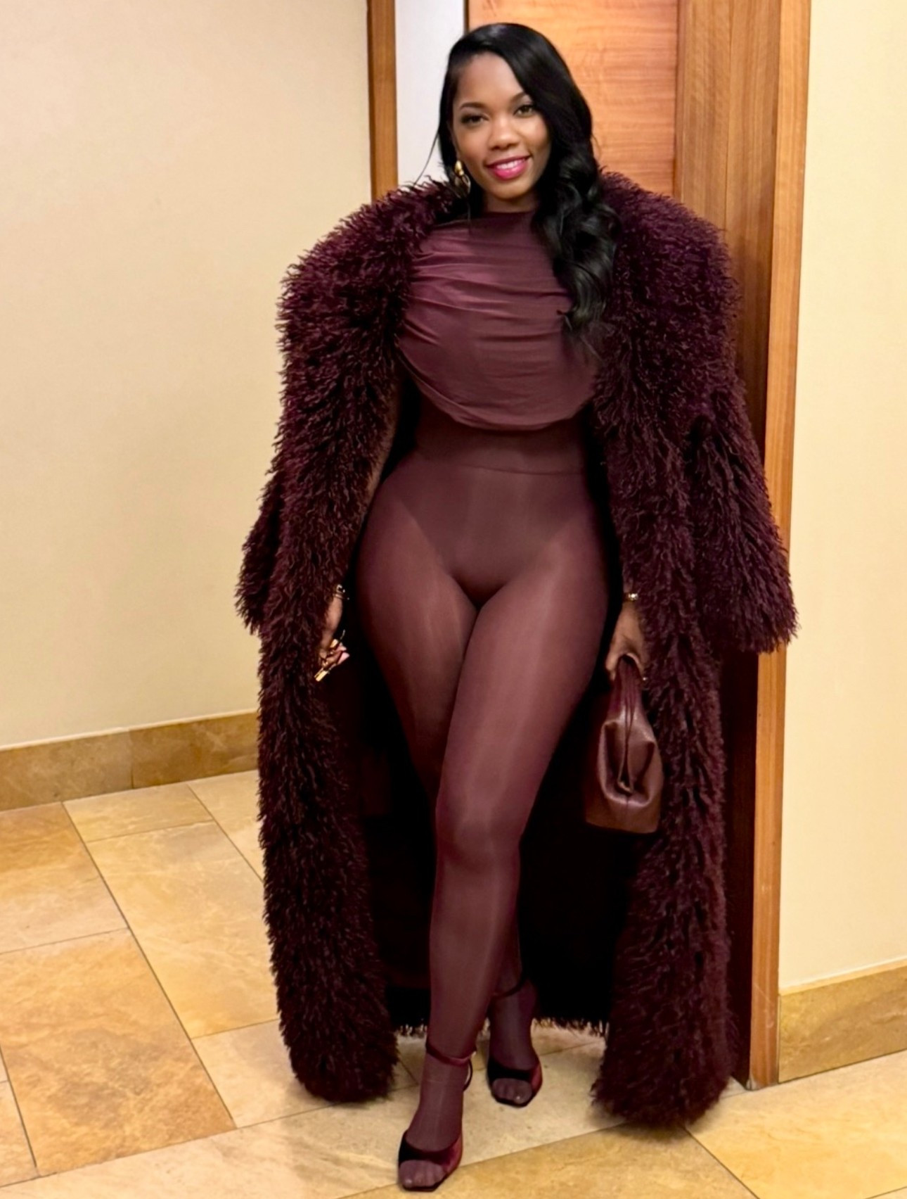Statement Faux Fur Coat from Naked Wardrobe.  Wearing a size small. 

#LTKootd #LTKvlog #LTKSeasonal