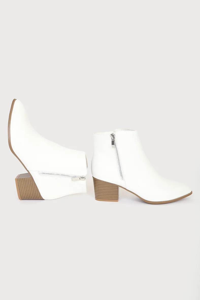 Illusion White Pointed Ankle Booties | Lulus