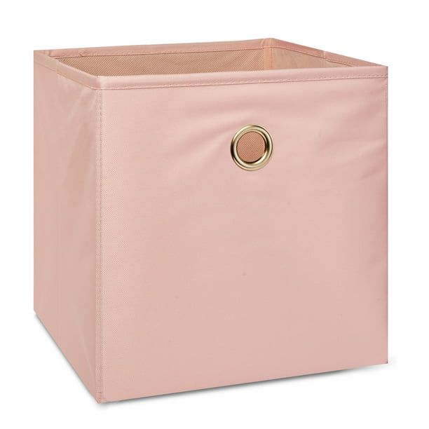 Mainstays Collapsible Fabric Cube Storage Bins (10.5" x 10.5"), Pearl Blush, 4 Pack | Walmart (US)