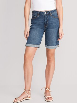 High-Waisted O.G. Straight Jean Shorts for Women -- 9-inch inseam | Old Navy (US)