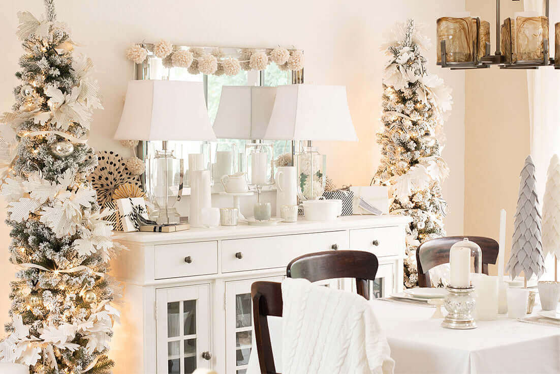 6' Prince Flock Pencil Artificial Christmas Tree with 220 Warm White LED Lights | King of Christmas