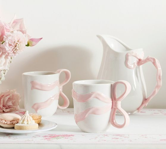 LoveShackFancy Stoneware Bow Pitcher | Pottery Barn (US)