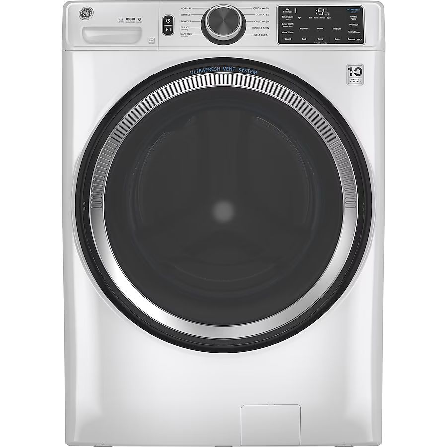 GE UltraFresh Vent System 4.8-cu ft Stackable Smart Front-Load Washer (White) ENERGY STAR | Lowe's