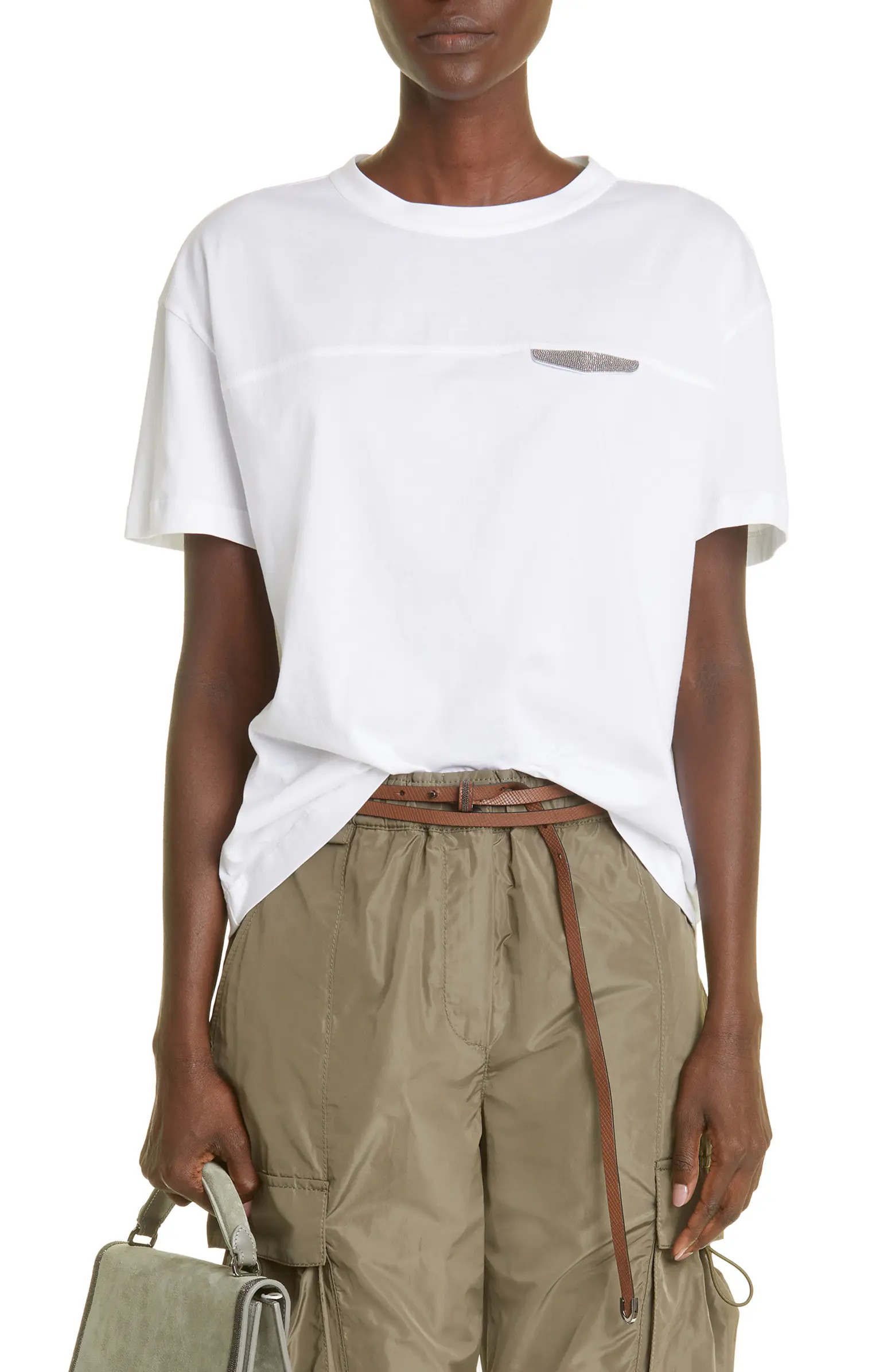 Monili Trim Cotton Jersey T-Shirt | Nordstrom