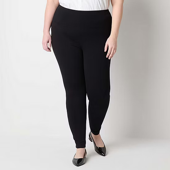 Liz Claiborne Plus Lori Ponte Womens Mid Rise Full Length Leggings | JCPenney