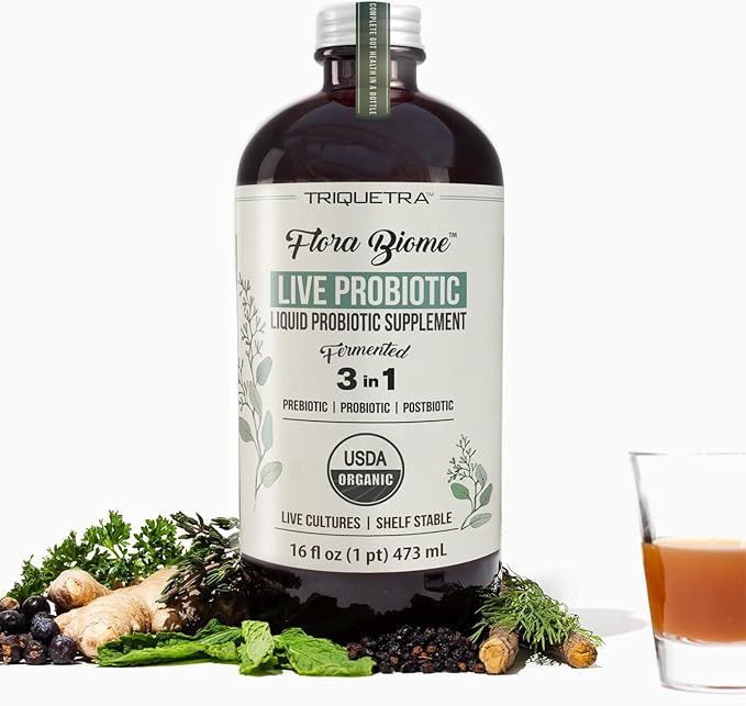 Flora Biome - Live Probiotic, Prebiotic, & Postbiotic – Organic Live-Culture – 10 Probiotic S... | Amazon (US)