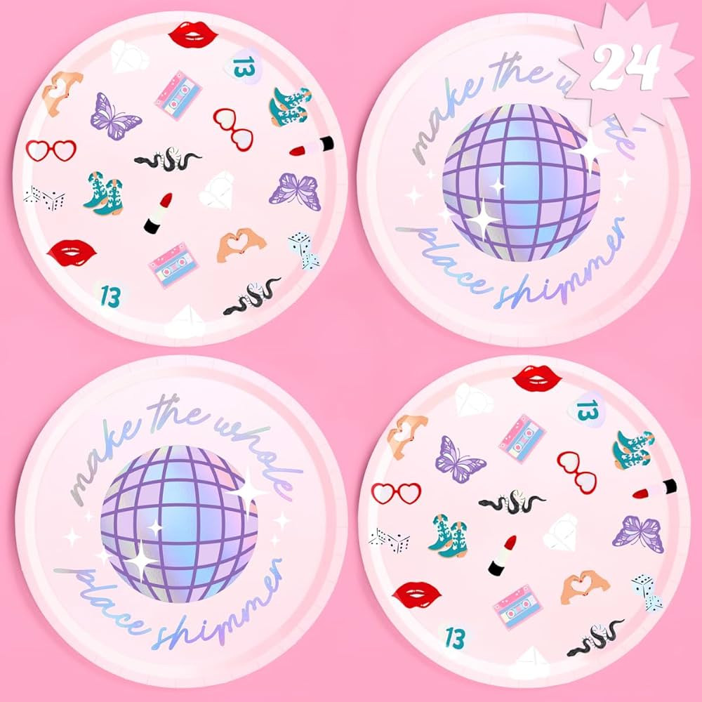 xo, Fetti Eras Party Paper Plates | 24pcs. 9" | Concert Party Tableware, Bachelorette Decorations... | Amazon (US)