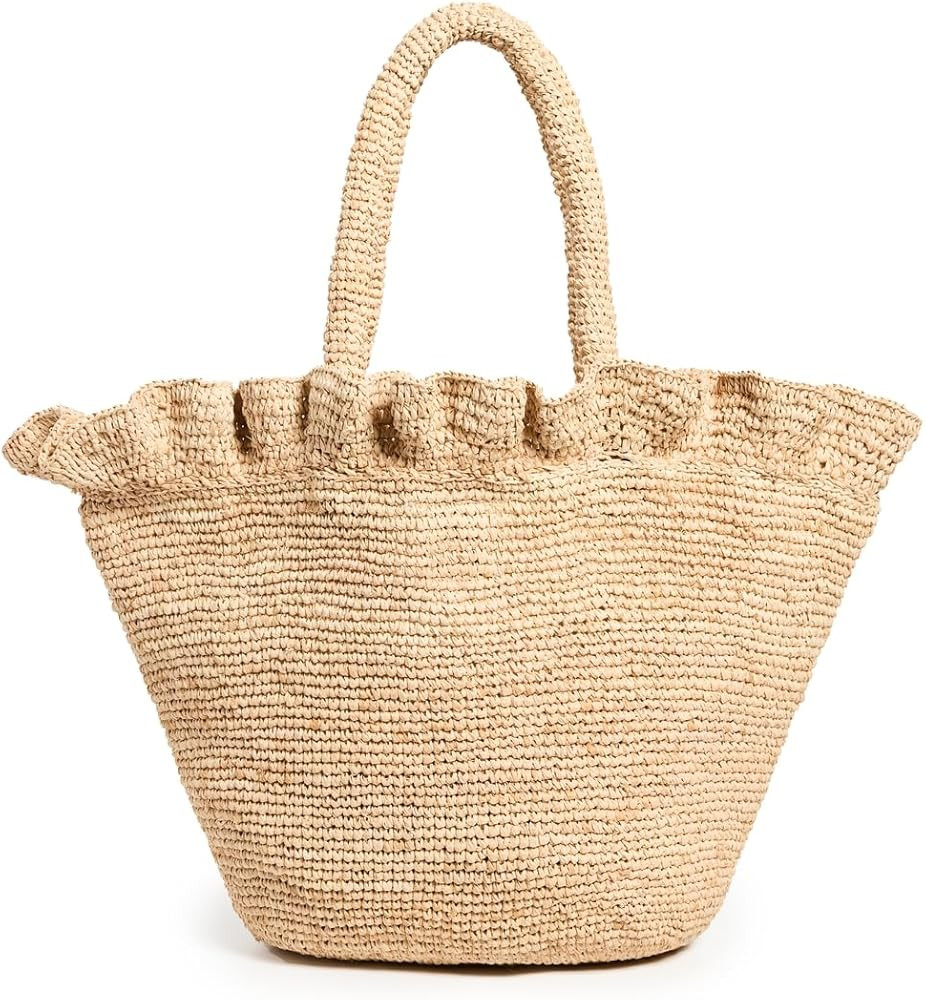 Loeffler Randall Women's Cyrus Raffia Woven Tote with Ruffle | Amazon (US)