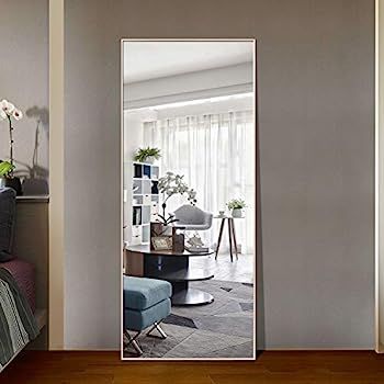 Hans & Alice 65"x24" Full Length Mirror Bedroom Floor Mirror Standing or Hanging (Natural Wood) | Amazon (US)