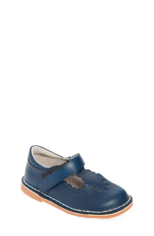 L'AMOUR Kids' Angie Scalloped T-Strap Mary Jane in Navy at Nordstrom, Size 5 M | Nordstrom