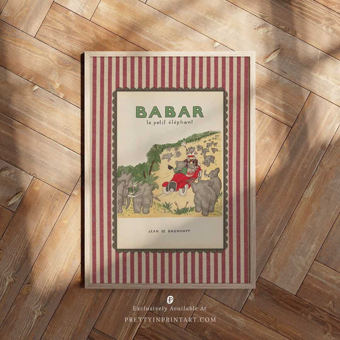 Babar Inspired Art 010 Framed Print - Etsy | Etsy (US)