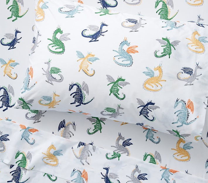 Organic Drake Dragon Sheet Set | Pottery Barn Kids