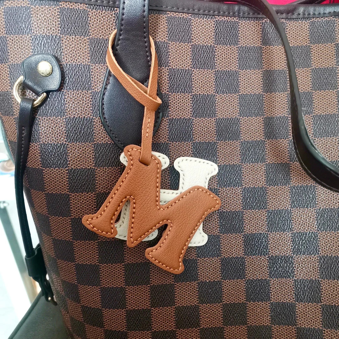 Personalized Monogram Letter Genuine Leather Bag Charm, Custom Handmade Keychain, Initial  Name P... | Etsy (US)