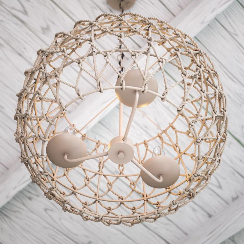 Cadwell 3 - Light Candle Style Globe Chandelier with Rope Accents | Wayfair North America
