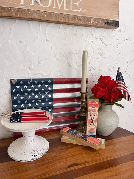 Fourth of July home decor, red white and blue decorations, farmhouse style, American flag decor 

#LTKSeasonal #LTKHome #LTKFindsUnder50