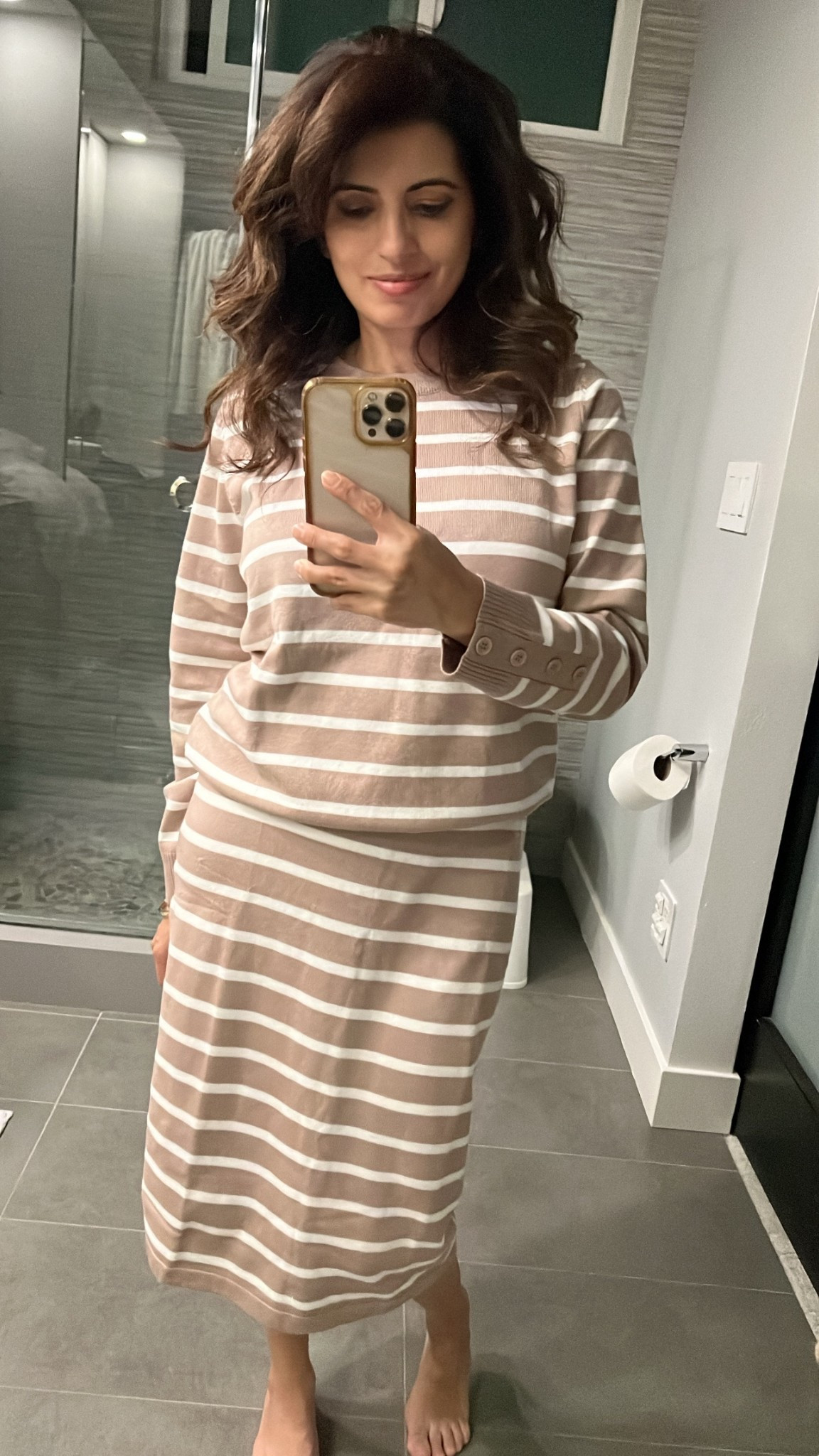 Love the quality of this outfit, but I don’t think stripes suits me. I will look for a solid color. May be better suited for someone who is tall. Wearing small. 
#amazonfashion #ltkamazon

#LTKFindsUnder50