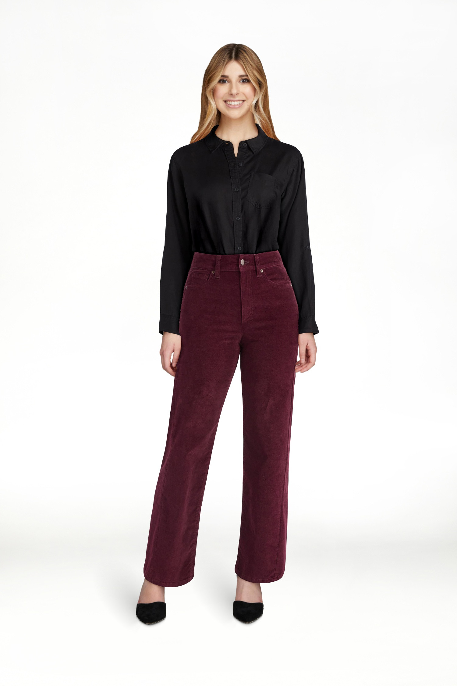 Time and Tru Women's Velvet Wide Leg Pants, 32" Inseam, Size 0-20 | Walmart (US)