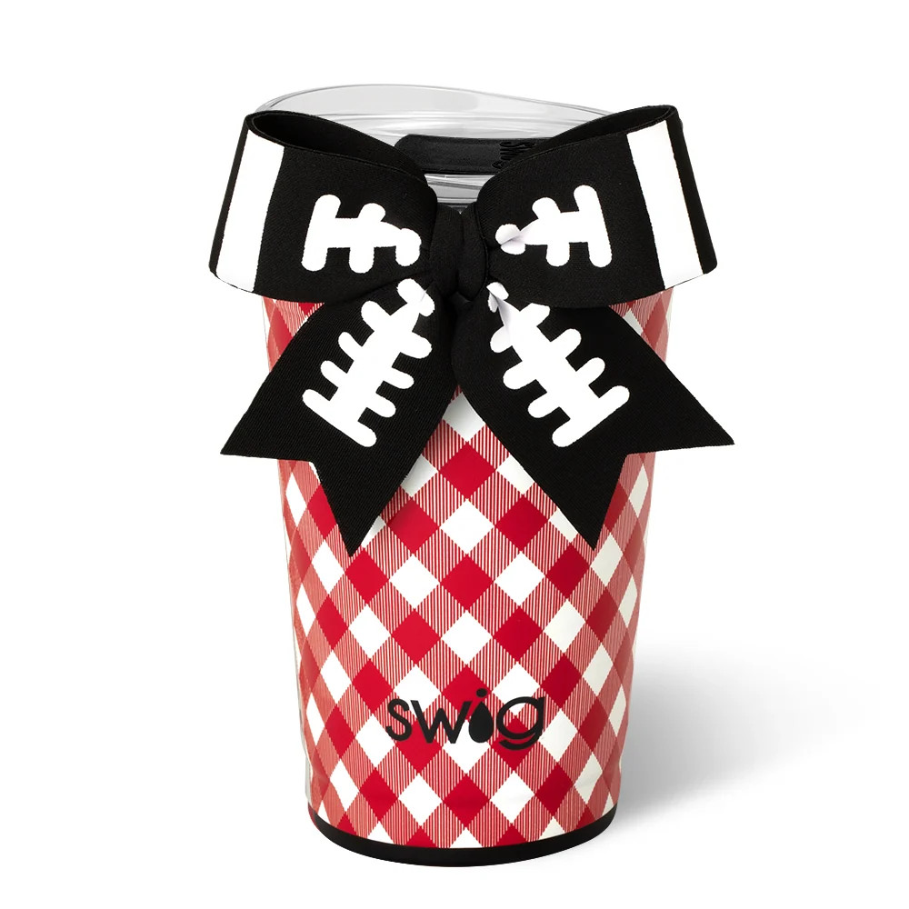 Gameday Gingham Red + Black Party Cup 24oz | Swig Life