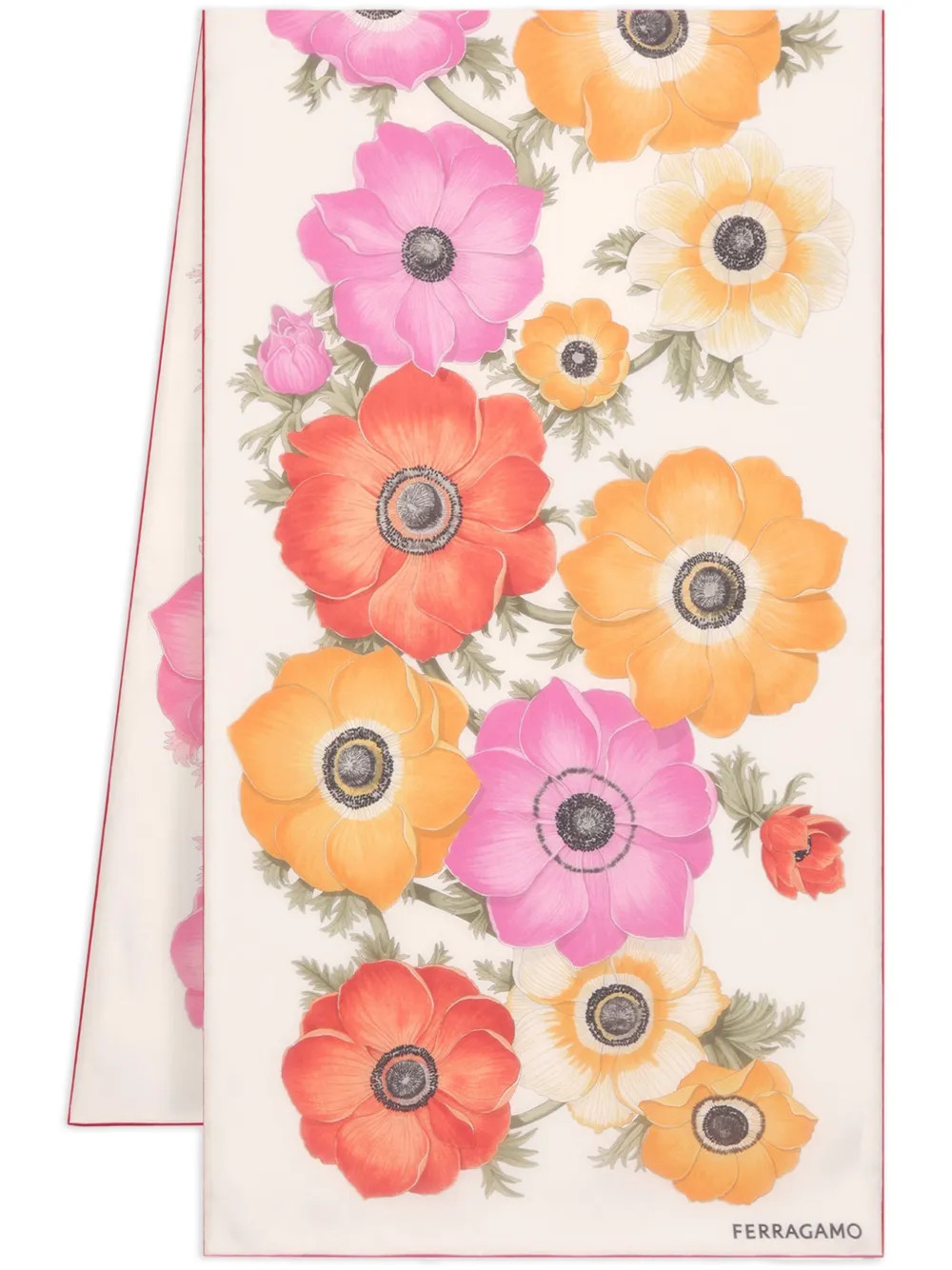 Ferragamo Anemone-print Silk Scarf | Pink | FARFETCH | Farfetch Global